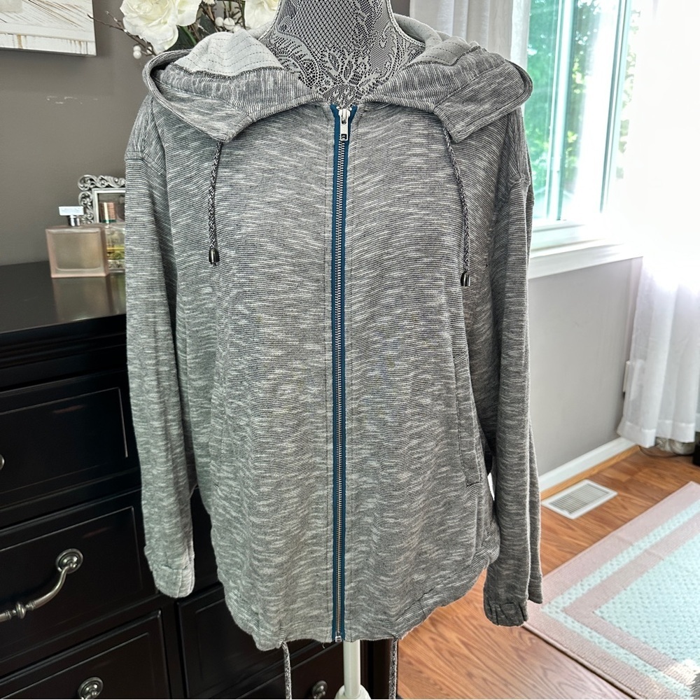 Free People Gray Zip Hoodie Size L - Picture 4 of 15